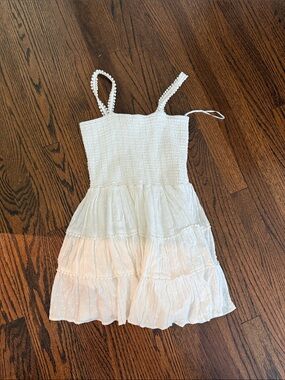 PQ Swim White Smocked Tiered Sundress for Girls